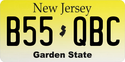NJ license plate B55QBC