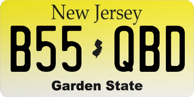 NJ license plate B55QBD