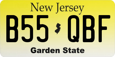 NJ license plate B55QBF
