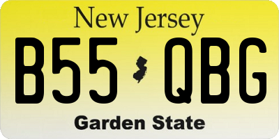 NJ license plate B55QBG