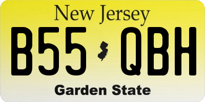NJ license plate B55QBH