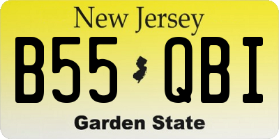 NJ license plate B55QBI