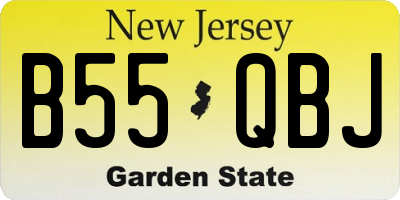 NJ license plate B55QBJ
