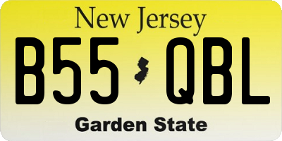 NJ license plate B55QBL