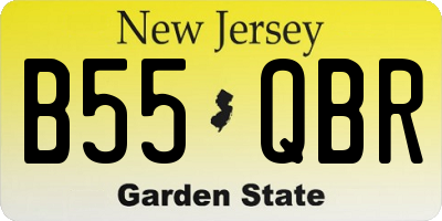 NJ license plate B55QBR