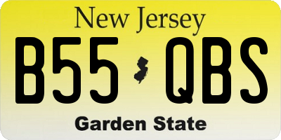 NJ license plate B55QBS