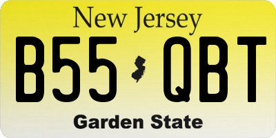 NJ license plate B55QBT