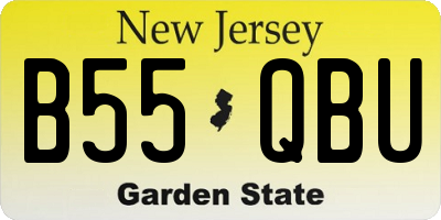 NJ license plate B55QBU