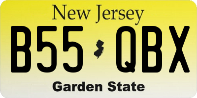 NJ license plate B55QBX