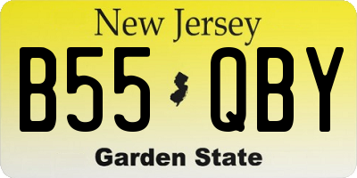 NJ license plate B55QBY