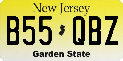 NJ license plate B55QBZ