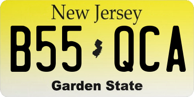 NJ license plate B55QCA