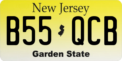 NJ license plate B55QCB