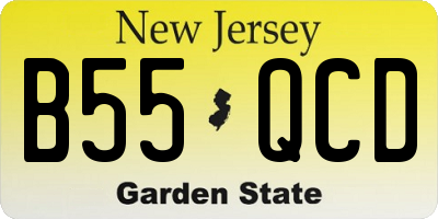 NJ license plate B55QCD