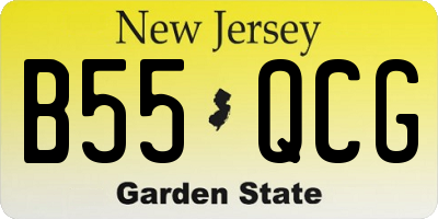NJ license plate B55QCG