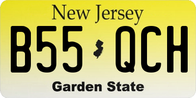 NJ license plate B55QCH