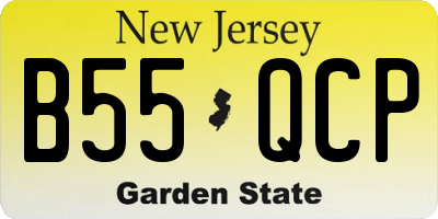 NJ license plate B55QCP