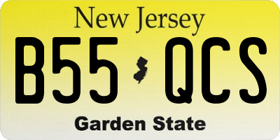 NJ license plate B55QCS