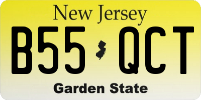 NJ license plate B55QCT