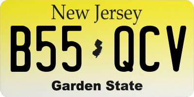 NJ license plate B55QCV