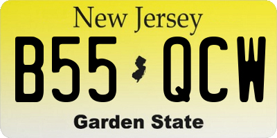 NJ license plate B55QCW