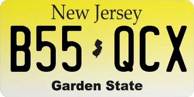 NJ license plate B55QCX