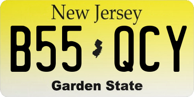 NJ license plate B55QCY