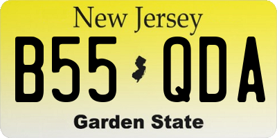 NJ license plate B55QDA