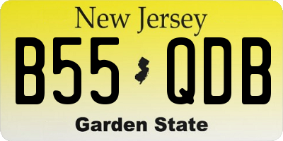 NJ license plate B55QDB