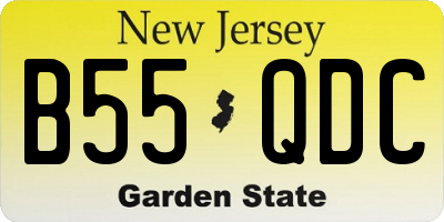 NJ license plate B55QDC