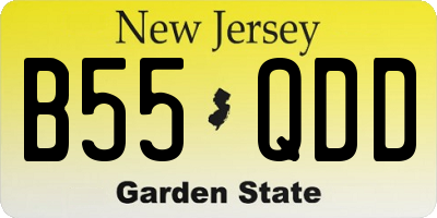 NJ license plate B55QDD
