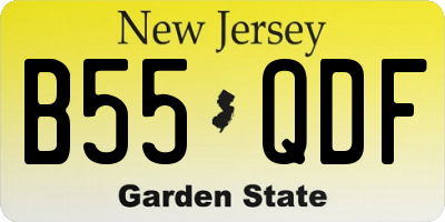 NJ license plate B55QDF
