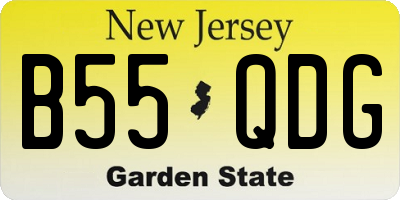 NJ license plate B55QDG