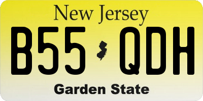 NJ license plate B55QDH