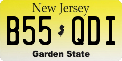 NJ license plate B55QDI