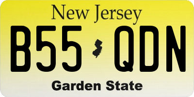 NJ license plate B55QDN