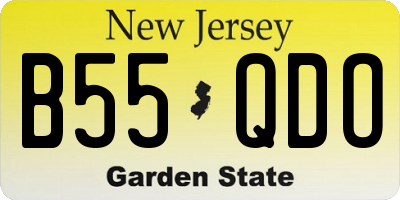 NJ license plate B55QDO