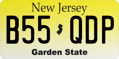 NJ license plate B55QDP