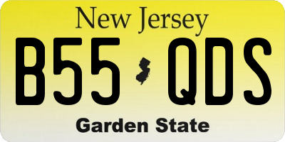 NJ license plate B55QDS