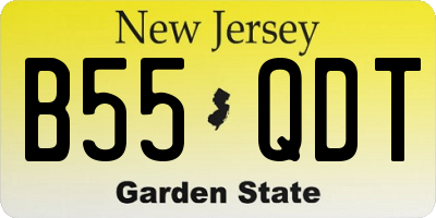 NJ license plate B55QDT