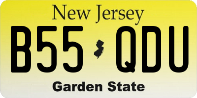 NJ license plate B55QDU