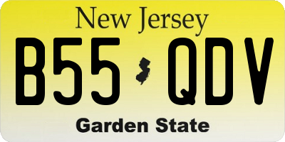 NJ license plate B55QDV