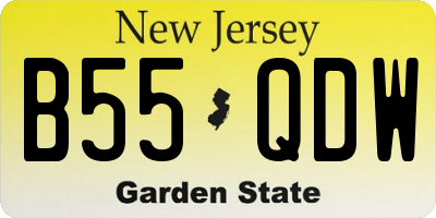 NJ license plate B55QDW