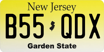 NJ license plate B55QDX