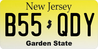 NJ license plate B55QDY