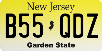 NJ license plate B55QDZ
