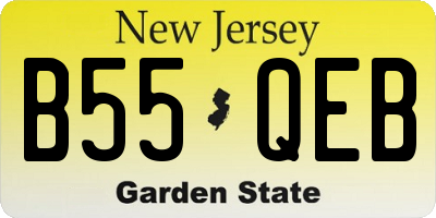NJ license plate B55QEB