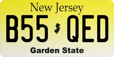 NJ license plate B55QED