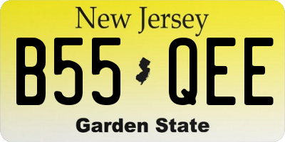 NJ license plate B55QEE