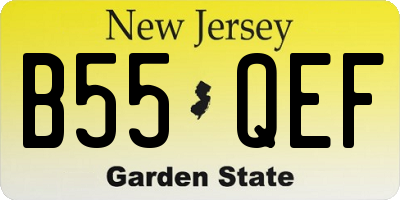 NJ license plate B55QEF